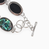 Браслет &laquo;Галиотис&raquo; овал, цвет белый, в серебре