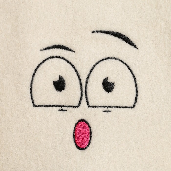 Шапка для бани с вышивкой "Смайл 7"