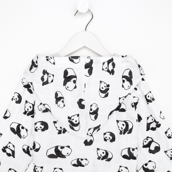 Халат детский муслиновый LoveLife &laquo;Панды&raquo; (3 года, рост 98-104 см) 100% хлопок, 235 гр/м2