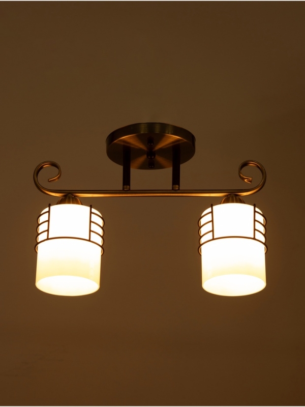 Люстра "Кипр" 2х40Вт Е27 латунь/черный 36,5х15х26см