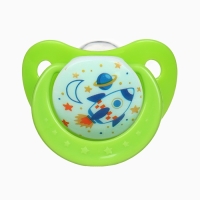 Пустышка ортодонт., с колпачком и держателем, от 0 мес., цвет Зеленый / Синий