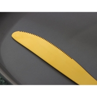 Ножи столовые из нержавеющей стали Доляна &laquo;Голд&raquo;, длина 22 см, 6 шт, цвет золотой