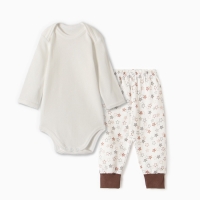 Комплект для новорожденного (боди/штанишки) "Звездочки", цвет бежевый, рост 62 см