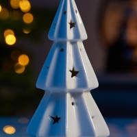 Светодиодная фигура "Елочка со звездами" 13х6.5х6.5, 1 LED, LR44x3(в компл.), Т/БЕЛЫЙ