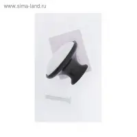 Ручка-кнопка ТУНДРА РК023BL LIGHT, чёрная с белой вставкой