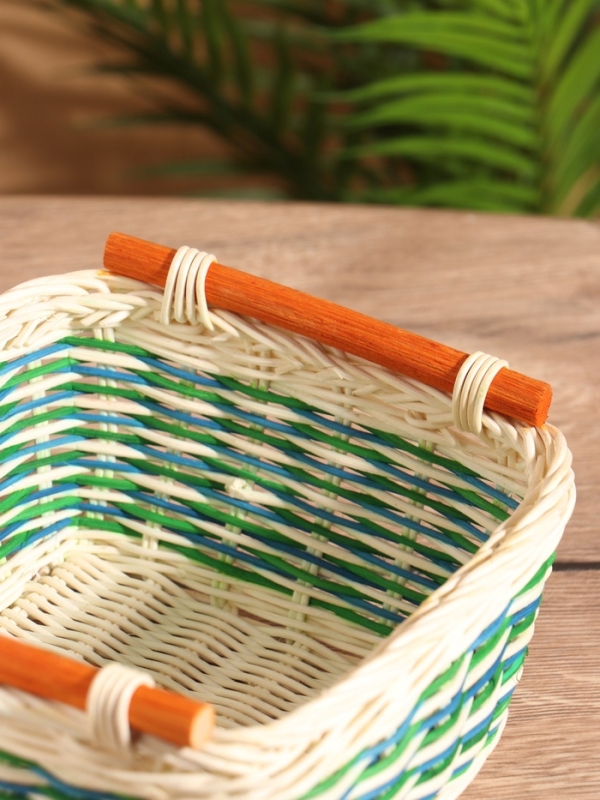 Корзина плетеная 18,5x18.5x10 см, ротанг