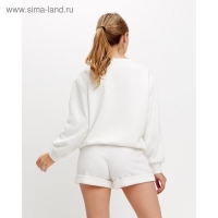Пижама женская (свитшот, шорты) MINAKU: New happy, размер 54, белая