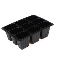 Кассета для рассады, на 9 ячеек, по 80 мл, пластиковая, чёрная, 18 &times; 13 &times; 6 см, Greengo