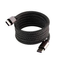 Кабель Type-C - Type-C, магнитный, 3 А, 60 W, серый