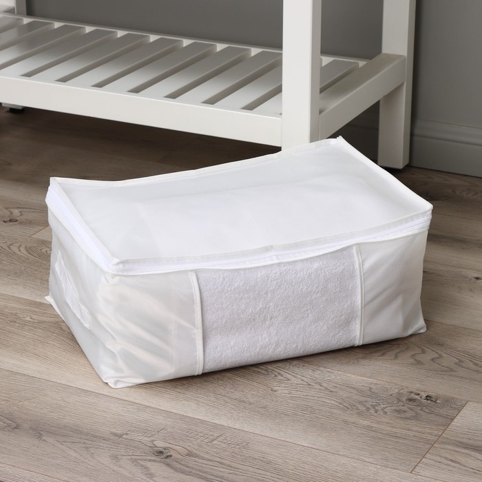 Кофр для хранения вещей LaDо́m, 45&times;30&times;20 см, цвет белый