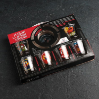 Набор подарочный &laquo;Приколы&raquo;, стеклянный, 6 стопок 50 мл, пепельница, рисунок микс