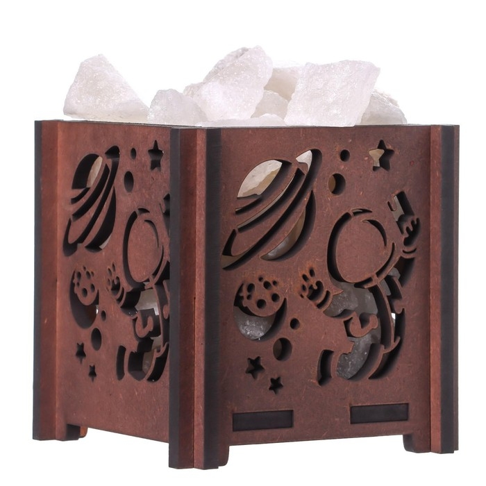 Соляной светильник Соляной светильник "Космонавт" E14 15Вт диммер бел. соль 1,8 кг 12х12х15 см