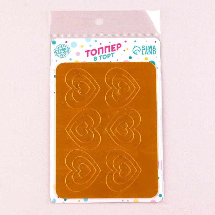 Набор топперов &laquo;Сердечки классические&raquo;, цвет золото