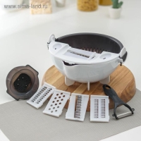 Многофункциональная овощерезка &laquo;Маджестик&raquo;, со сливной корзиной, 22,3&times;13,5&times;22,5 см, цвет бело-серый