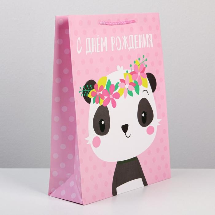 Пакет подарочный ламинированный, упаковка, &laquo;С Днём Рождения&raquo;, L 28 х 38 х 9 см