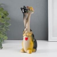 Сувенир полистоун обнимашки "Кошка с котом - танго" 17,3х7х4,2 см