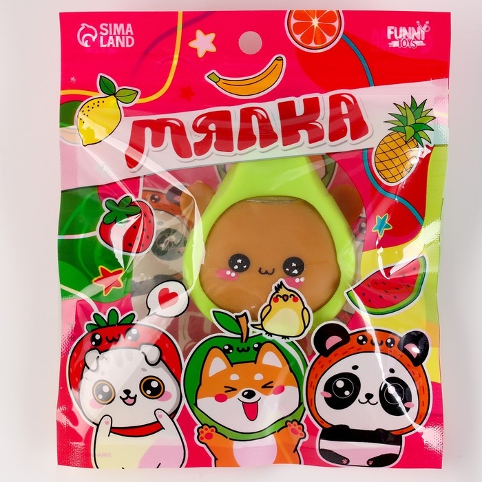 Антистресс сквиш мялка &laquo;Зверушки-фруктики&raquo;, в пакете