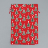 Мешочек подарочный холща &laquo;Добра в Новом Году&raquo;, ёлки, 20 х 30 см +/- 1.5 см, Новый год