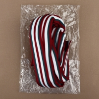 Тесьма трикотажная лампас 40 мм, 9,1 &plusmn; 0,5 м, цвет бордовый/зелёный/белый