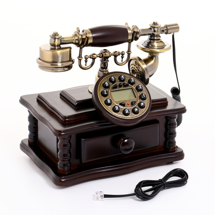 Ретро-телефон Ретро-телефон "Письменный стол", с ящиком, 16 х 25 х 26 см