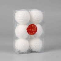 Набор шаров пластик d-6 см, 6 шт "Бенеце" белый