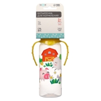 Бутылочка для кормления «Весёлая ферма», классическое горло, с ручками, 250 мл., от 0 мес, цвет жёлтый Бутылочка для кормления «Весёлая ферма», классическое горло, с ручками, 250 мл., от 0 мес, цвет жёлтый