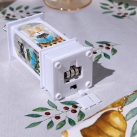 Светодиодная фигура &laquo;Белый фонарь с котиками&raquo; 5 &times; 12 &times; 5 см, пластик, батарейки AG13х3 (в комплекте), свечение тёплое белое