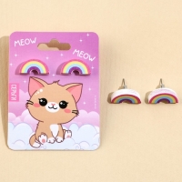 Серьги &laquo;Meow&raquo; гвоздики, 6х9 см