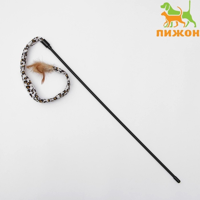 Дразнилка-удочка текстильная с перышками Дразнилка-удочка текстильная с перышками