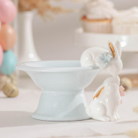 Конфетница керамическая &laquo;Зайка&raquo;, 150 мл, 18&times;15,5&times;12 см, цвет голубой