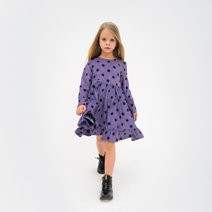 Платье детское KAFTAN Платье детское KAFTAN "Горох", р. 30 (98-104), сиреневый