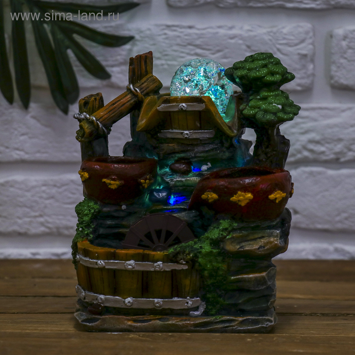 Фонтан "Горка с ручейками" 13х16х20 см (с подсветкой)
