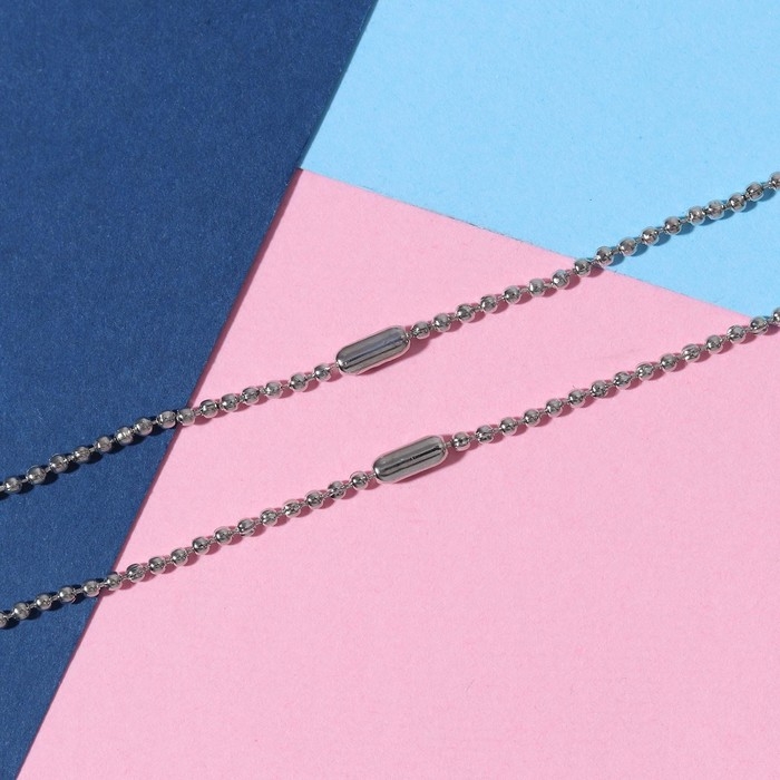 Кулоны &laquo;Неразлучники&raquo; яркие сердечки, цвет розово-синий в серебре, 45 см