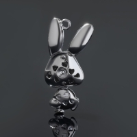 Подвеска &laquo;Заяц&raquo;, цвет белый в серебре