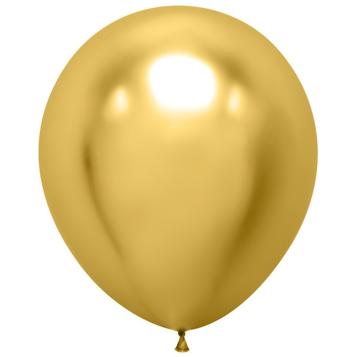 Шар латексный 18 Шар латексный 18", золото, хром, набор 10 шт.