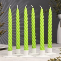 Свеча витая, 2,3х 24,5 см, 5 ч, 50 г, зелёная