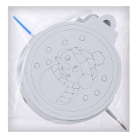 Ёлочное украшение под раскраску &laquo;Весельчак&raquo; 4 шт., кисть