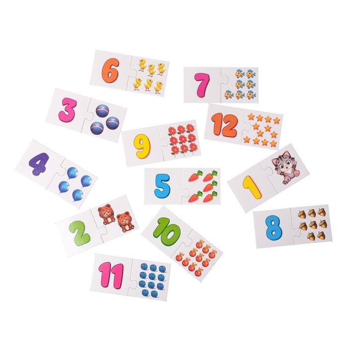 Парные пазлы &laquo;Счёт&raquo;, 12 пазлов, 24 детали