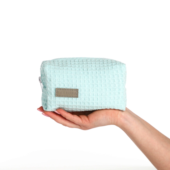 Косметичка на молнии TEXTURA, цвет бирюзовый