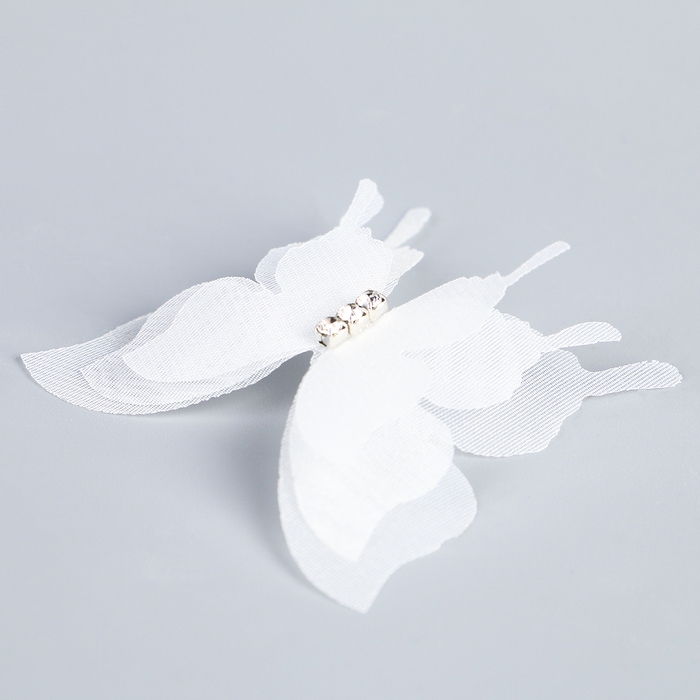 Декор для творчества &laquo;Бабочка&raquo;, трёхслойный, набор 12 шт., размер 1 шт. &mdash; 5 &times; 4,5 см, цвет белый