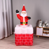 Надувная фигура "Дед Мороз" вылезает из трубы, 150 см Надувная фигура "Дед Мороз" вылезает из трубы, 150 см
