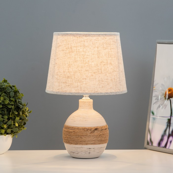 Лампа настольная с абажуром "Шпагат светлый" Е14 23х23х34 см