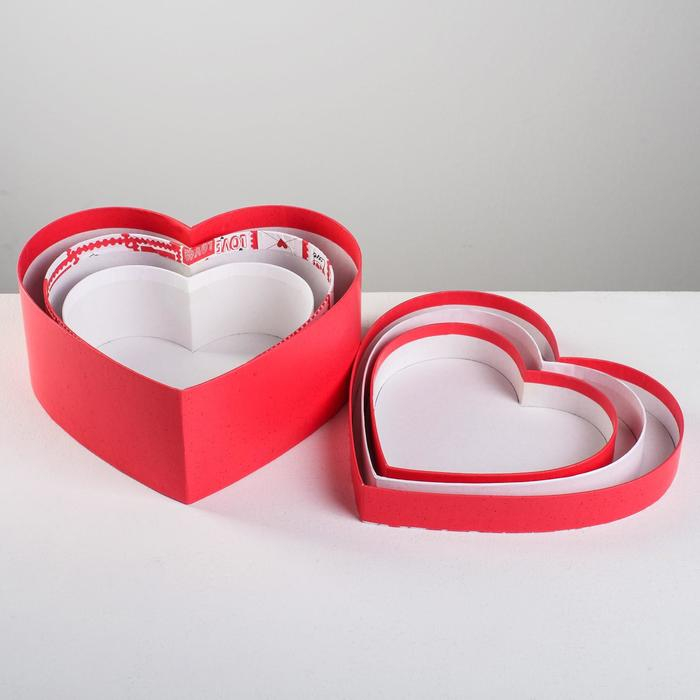 Набор коробок 3 в 1, упаковка подарочная, &laquo;Любовь повсюду&raquo;, 16 х 14 х 6 см‒22 х 20 х 9 см