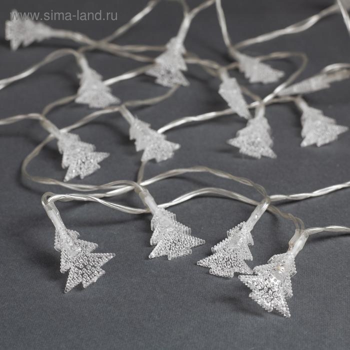 Гирлянда &laquo;Нить&raquo; 3 м с насадками &laquo;Ёлки&raquo;, IP20, прозрачная нить, 20 LED, свечение мульти (RG/RB), мигание, USB