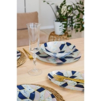 Тарелка стеклянная Доляна &laquo;Розовый мрамор&raquo;, d=23 см