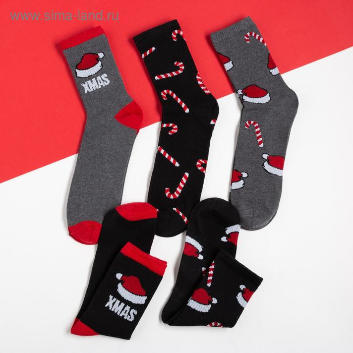 Набор новогодних мужских носков Набор новогодних мужских носков "С Новым Годом" р. 41-44