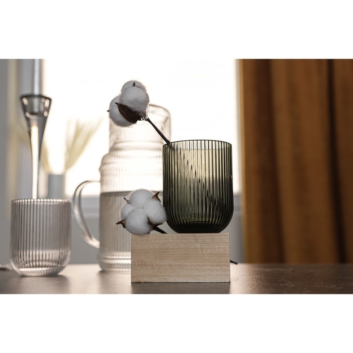 Стакан стеклянный Magistro &laquo;Грани&raquo;, 260 мл, 7,5&times;9,5 см, цвет графит