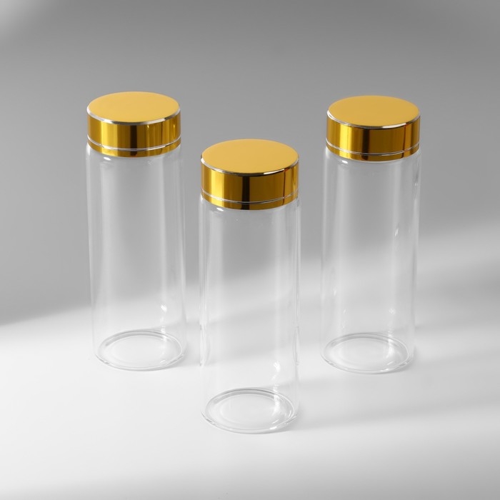 Баночки для хранения бисера, d = 3,7 &times; 10 см, 3 шт