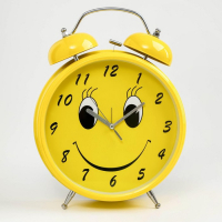 Часы - будильник настольные "Смайл", с подвесом, дискретный ход, d-20 см, 30 х 23 см, 2АА