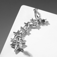 Серьга «Кафф» десять звёзд со стразами, цвет белый в серебре Серьга «Кафф» десять звёзд со стразами, цвет белый в серебре